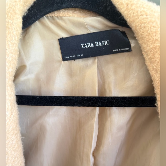 Zara Camel/Tan Double-Breasted Pea Coat - Picture 2 of 4